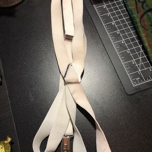 White Adjustable Hot Topic Suspenders